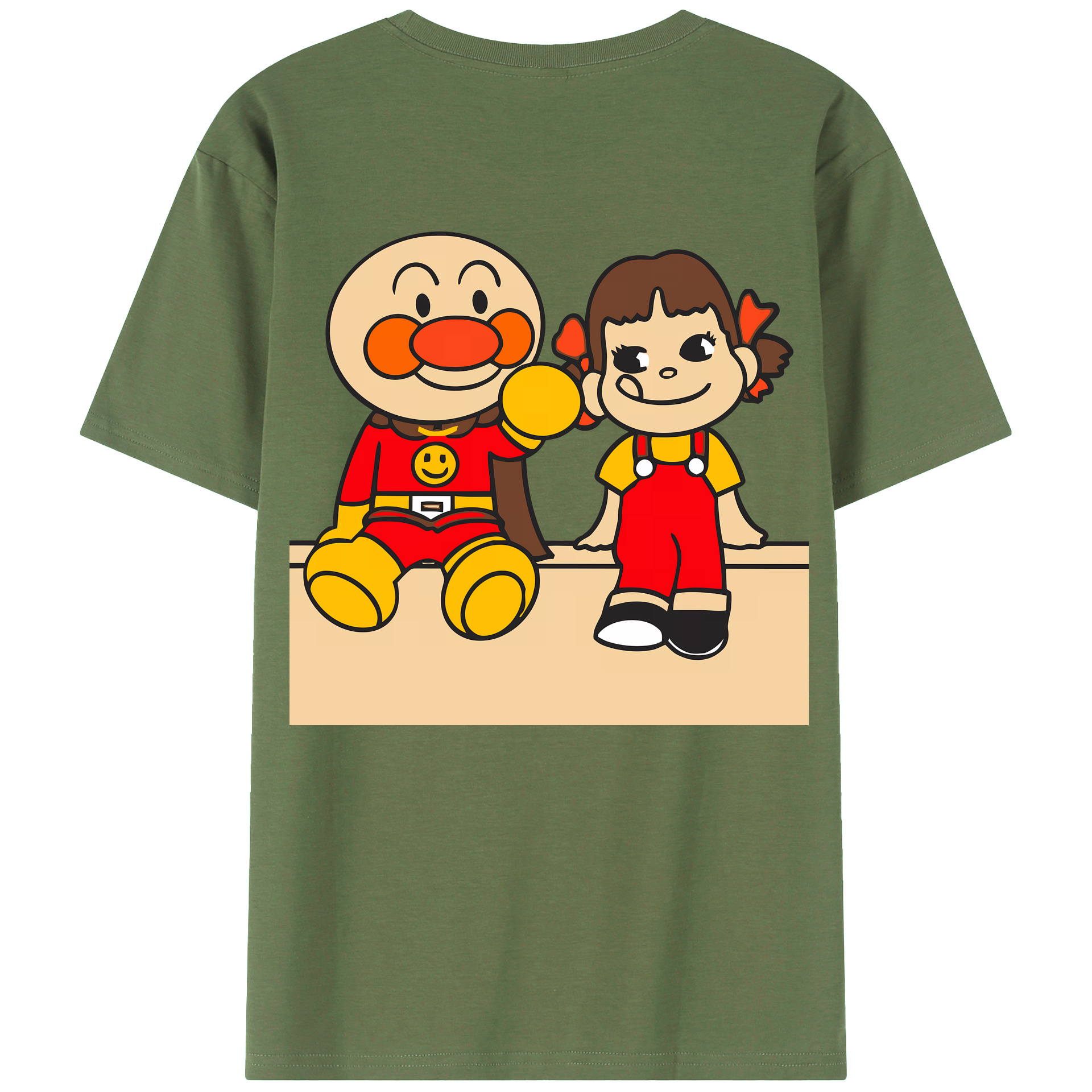 （画像用） アンパンマン Anpanman 綿100％ メンズ半袖Tシャツ（バックプリント） 通気性